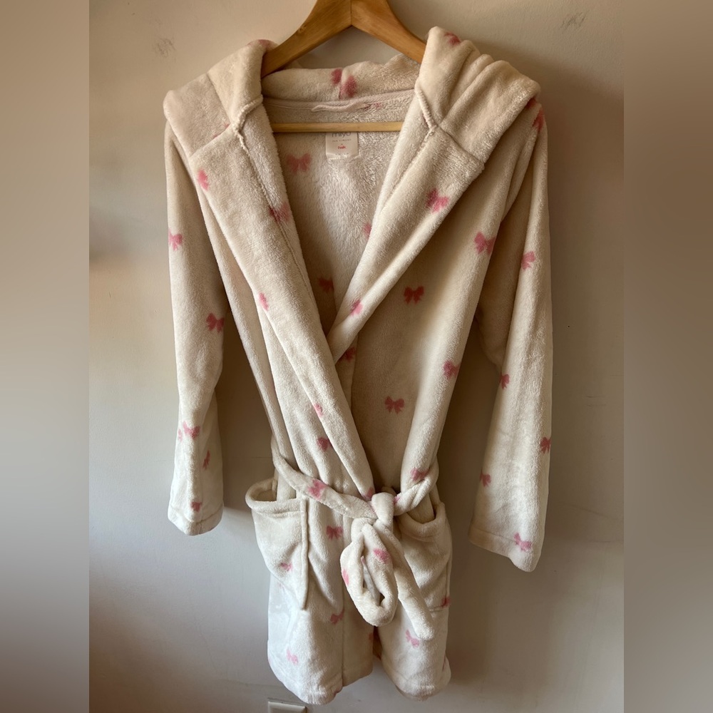 Miiyu x Simons Bow Plush Robe S-M